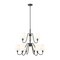 Z-Lite Gianna Chandelier, 9-Light, 32 In.W x 27.5 In.H, Matte Black/White 7509-9-32MB - alternate 1